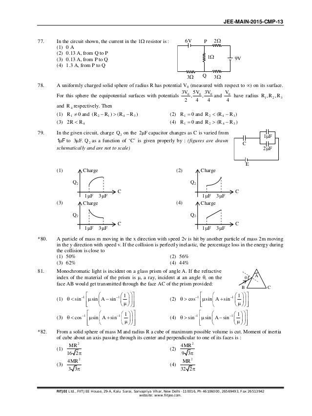 Jee Main 2015 Solutions Pdf